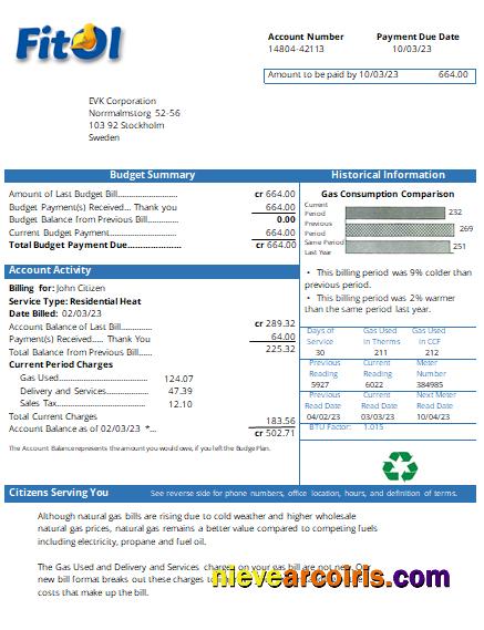 Fitol gas utility business bill